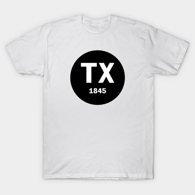 Texas | TX 1845 T-Shirt by KodeLiMe